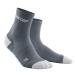 CEP ULTRALIGHT COMPRESSION SHORT SOCKS for women | Short sports socks with compression in grey / light grey | Size III