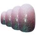 False Nails Bling Art Red Brown Gel Ombre Oval 24 Artificial Nails Medium Tips with Glue