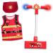 Flybar Pogo Hopper Pretenders Firefighter Role Play Costume Set- Includes Fire Hat and Vest, Fire Pogo Hopper with Siren and Flashing Lights - Indoor and Outdoor Fun for Ages 3 and Up Fireman