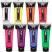 UV Body Paint and Face Paint - 8 Colors - Blacklight Reactive Paints - Body Makeup Glows In the Dark for Black Light Parties  Halloween Costume - Water Based  Washable  Non-Toxic Neon Party Supplies