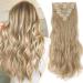 S-noilite 17-26 Inches(43-66cm) 8pcs Long Full Head Clip In Hair Extensions Extension Sexy Lady Fashion Choice 60 Colours (17 Inches-Curly Dark blonde mix bleach blonde) Dark blonde mix bleach blonde 17 Inch