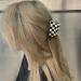 2PCS Checkered Hair Claw Clips - Classic 80's Aesthetic Hair Barrettes for Girls - Buy Online on GoSupps.com