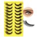 Natural Lashes Cat Eye eyelashes Fox Eye Lashes 3D Wispy Reusable Cat Eye Fluffy Lashes D Curl Fake Lashes Soft & Lightweight Eye Lash Strips Resembling Fox Eye Lashes Beginner-Friendly Lashes 10pairs