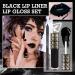 2PCS Black Matte Lip Liner & Lipstick Set - Waterproof Long-Lasting Highly Pigmented Velvet Gloss for Halloween Cosplay & Goth Makeup - Buy Online on GoSupps.com