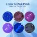 6 Colors Blue Purple Series Gel Nail Polish Kit-Glitter Sparkle Purple Diamond Blue Navy Blue Sapphire Blue- Soak-Off UV/LED Nail Polish Gel for Home Salon DIY Nail Art 5ML - Buy Online on GoSupps.com