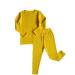 DreamBuy 20 Colours Ribbed Pyjama/Tracksuit/Loungewear Unisex Boys And Girls Pyjamas Baby Clothes Pyjamas For Women And Mens Pyjamas 1-2 Years Mustard