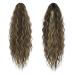 65 cm Fine Long Braid Ponytail Extension - Wavy Curly Chestnut Brown & Ash Blonde - Natural Clip-In Art Hair - Buy Online on GoSupps.com