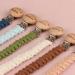 Handmade Braided Cotton Pacifier Clips for Boys & Girls - 11 Inch Holder with Wooden Clips | Fits All Pacifiers & Teething Toys | 3 Pack (PlumGrayPink) - Buy Online on GoSupps.com
