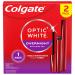 Colgate Optic White Overnight Teeth Whitening Pen Enamel Safe and Vegan Teeth Stain Remover to Whiten Teeth Teeth Whitening for Sensitive Teeth 35 Nightly Treatments Per Pen 0.08 Oz 2 Pack 0.4 Ounce (Pack of 2) Overnig