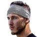 Headband for men and women | Hairband sports sweatband with anti-slip strips | Sports headband for all head sizes 1 piece gray