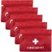 AUEAR 5 Pack First Aid Kit Empty Pouch Bag Red Medical Emergency Storage Bag for Outdoors Travel Car