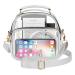MoKo Clear Bag Stadium Approved for Women, Large Capicity Crossbody Bag with 2 Pockets and Zipper Silver