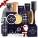 Christmas Beard Care Kit for Men LIONMANE Beard Grooming Kit- Beard Balm Beard Wash & Oil Comb Brush Scissors Hair Thinning Comb Anniversary Birthday Thanksgiving Gifts for Husband/Boyfriend/Dad