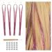 800 glitter strands of hair Lametta for hair 120 cm tinsel hair extensions glitter glitter strands hair extension fairy hair lametta hair extreme kit (pink purple)