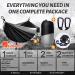 Portable Camping Hammock - Double & Single Lightweight Nylon Parachute Hammocks with Tree Straps in Black & Grey - Buy Online on GoSupps.com