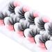 Colorful Salmon-Pink and Black Fluffy False Lashes - Faux Mink Wispy Half Color Dramaic Strip Lashes Pack - Buy Online on GoSupps.com