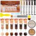 DEWEL Wood Furniture Repair Kit Walnut Colors Series Furniture Touch Up Markers and Wood Fillers Wood Putty with Wood Polish Wax for Restoring Any Wood Scratches Cracks Wood Floor