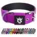 Tspro Tactical dog collar 3.8 cm wide military quality strong dog collar thick dog collar robust metal buckle dog collar Violet-M (Purple-M) M-neck size (adjustable 44.5cm-5cm) violet