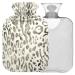 NAANLE hot water bottle with watercolor leopard pattern with reference transparent hot water bottle hot water bottle for bed handfoots warmer pain relief heat and cold therapy large 2 l