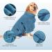 Pettom Dog Bathrobe - Fast-Drying Microfiber & Super Absorbent Cotton for XS S M L Dogs - Upgraded Blue Fabric - Buy Online on GoSupps.com