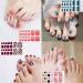 DANNEASY 20 Toe Nail Stickers Full Nail Wraps - Self Adhesive Toenail Polish Strips with File and Cuticle Stick Kit - Buy Online on GoSupps.com