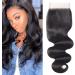 4x4 Lace Closure Human Hair Body Wave Virgin Hair Pre Plucked Swiss Lace 4x4 HD Lace Closure with Baby Hair Bleached Knots Natural Color Free Part 14 Inch