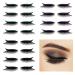 12 Pairs Eyeliner Stickers with Eyelash Reusable Waterproof Glitter Eyeliner Eyelash Stickers Self-adhesive Eye Liners Strip Stickers Eye Makeup Tool for Girl Make up Cosplay (Green  Black  Purple)