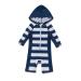 BONVERANO Baby Boys Swimsuit Toddler Bathing Suit Zip-up Full-Zip Hoodie One Piece Swimwear with UPF 50+ Sun Protection 18-24 Months Hooded White Stripe