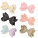 Frcolor 6 pieces glitter hair loops double layer colorful hair accessories cute kawaii beautiful hair clip toddlers children children girls women bows hair needle (random color)