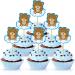 60 Pieces Teddy Bear Cupcake Cake Toppers Teddy Bear Themed Baby Shower Decorations Bear Cake Picks for Gender Reveal Baby Shower Party Decorations