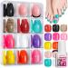 Press on Toenails 12 Colors 288 PCS Toe Nail Press Ons Short Square with Nail Glue 6 Glossy Press on Toe Nails Full Cover 4 Glitter Fake Toe Nails 2 French Tip Toe Press on Nails for Summer