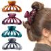 4Pcs Butterfly Claw Clips, 3.5 Inch Tortoise Shell Barrettes Hair Clips for Women Thick Hair, Nonslip Strong Holding Medium Hair Styling Accessories for Girls Gifts