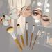 Bamboo Naturals Makeup Brushes Set - 5 Brushes with Natural Bamboo Handles for Powder, Liquid Foundation, Eyeshadow, Smudge, Angled Eyeliner - 11 x 1.3 x 7 - Buy Online on GoSupps.com