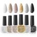 Glamonade Nail Polish Set Water Based Nail Polish-6 Color 0.24oz Golden Silvery Nail Polish Kit Non Toxic Nail Polish DIY Home Salon Gift for Women Girls