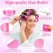 Selizo Lock Winder Curls Set - 28 Heat-Free Jumbo & Small Hair Rollers (63mm 44mm 35mm) - Ideal for Long Medium & Short Hair - Pink - Buy Online on GoSupps.com