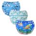 Codkkre swimming diaper baby reusable swimming diaper adjustable young girls 3 pieces of swimming trousers from 0 to 3 years (penguin+wal+fish)