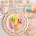 175PCS Pink and Rose Gold Plates Napkins Party Supplies  Severs 25 Disposable Party Plates  Plastic Forks Knives Spoons  Golden Dot Paper Plates  Napkins Cups for Baby Shower Decorations Pink Party 175 PCS Pink and Rose Gold Glitter - Buy Online on GoSupps.com