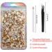 Astaron 50g Champagne Gold Half Pearls & Glitter Stones - 3mm-10mm Flatback Rhinestones for DIY Handicrafts Art Nails Shoes & Clothing - Buy Online on GoSupps.com