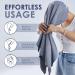Buy Microfiber Hair Towel Wrap for Women - Large Rectangle (27x40") - Anti-Frizz Elastic Band for Long Curly Thick Hair - Grey with Reusable Carry Bag - Fast International Shipping - Buy Online on GoSupps.com