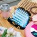 MUOOUM Sanitary Napkin Storage Bag - Golden Flowers Pattern Menstrual Cup Pouch - Buy Online on GoSupps.com