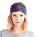 Charm tie dye headband hippie elastic bandana - bohemian head cover for men & women psychedelic flower pattern 60's retro boho
