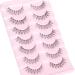 Eyelashes Wispy Natural False Lashes 3D C Curl Eye Lashes Clear Band Short Russian Strip Lashes that Look Like Extensions Reusable Fake Eyelashes Asian Fake Lashes Pack by Goddvenus short lashes - Buy Online on GoSupps.com