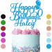 Happy Birthday Cake Topper Personalised Cake Topper Birthday Cake Decorations Gifts Glitter Cake Toppers with Any Name Age for Her Him Friend Classmate on 1st 3rd 10th 20th 21st 30th (Blue) - Buy Online on GoSupps.com