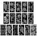 Minkissy 16 Sheets Flower Tattoo Stencil Temporary Tattoo Stencils Kit Body Art Tattoo Template for Home Women Party