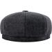 BOTVELA Men's Wool Blend Herringbone Tweed Flat Cap - Black 7 5/8 - Buy Online on GoSupps.com