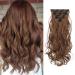 Feshfen clip in extensions 7 parts set 16 clips wavy hair extension clips hair part extensions synthetics wavy clip in hair extreme auburn brown hair parts for women 50cm 30# auburn brown-loving wavy 50 cm (1 Pack)