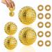 4 Skills Igelball Massage + 10 acupressure ring finger - acupressure ball metal small 32mm 47mm - Skills ring acupressure rings - skills borderline set hedgehog balls massage rings for stress relief (gold)