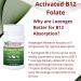 High Potency Activated B12 Folate Lozenges | Methylcobalamin Metafolin Formula | 60 Fast-Dissolving Tablets - Buy Online on GoSupps.com