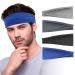 Headbands for Men, Kuaima Workout Yoga Headband Non Slip Stretchy Cotton Headband Sweat Head Bands for Sports Running Fitness-(4Pcs) headband color 4 for man