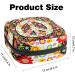 Menstruation Pad Bag with Zipper | Women's Napkin & Tampon Organizer | Hippie Flowers & Peace Symbol Design - Buy Online on GoSupps.com